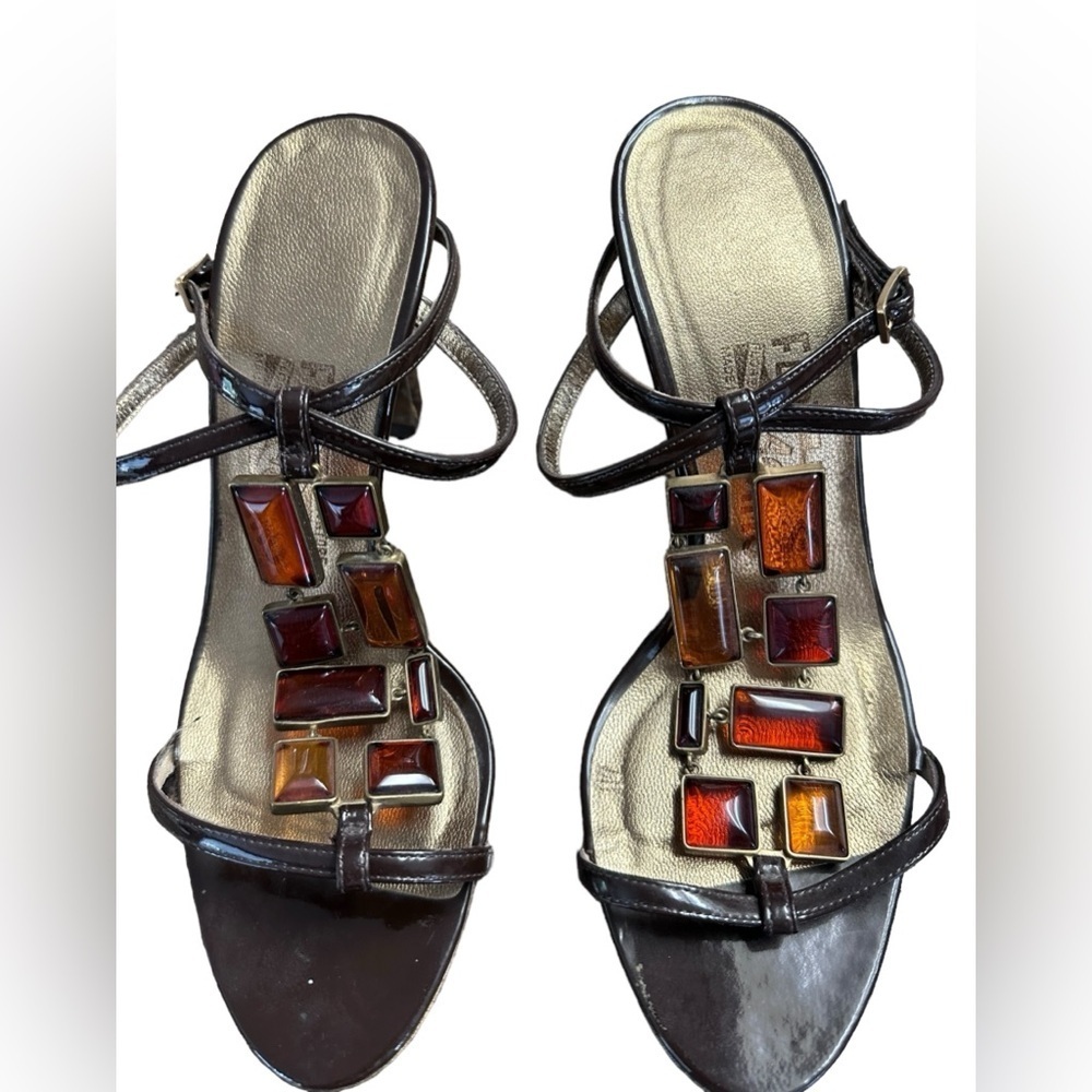 Salvatore Ferragamo Jeweled Heels. TAMARA WOMENS Size 6.5 L